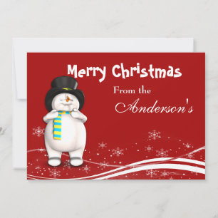 Festiva Tarjeta de saludo de Navidades personalizados Snow