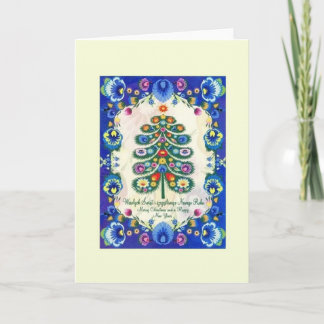 Festiva Tarjeta de saludo de Navidades polacos-estadounide