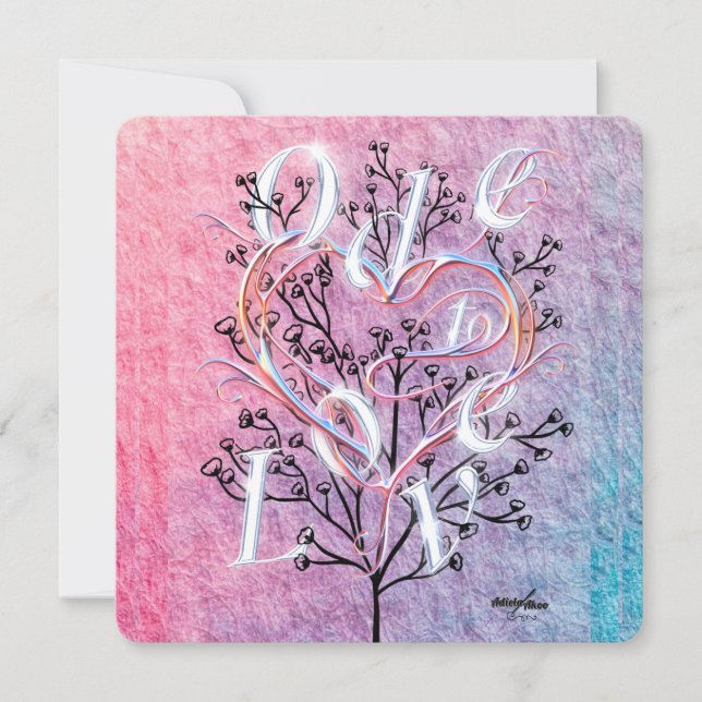 Festiva Tarjeta de saludo de Oda al amor de la poeta Adiel (Anverso)