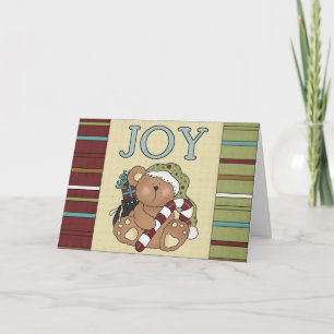 Festiva Tarjeta de saludo de Oso Joy Teddy Bear para navid