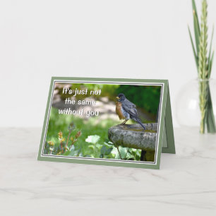 Festiva Tarjeta de saludo de pájaro triste