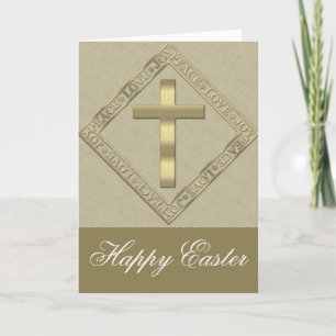 Festiva Tarjeta de saludo de Pascua Cristiana de la Cruz D