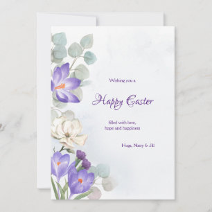 Festiva Tarjeta de saludo de Pascua Crocus Spring