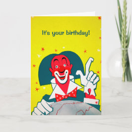 Festiva Tarjeta de saludo de Payaso Rojo personalizable
