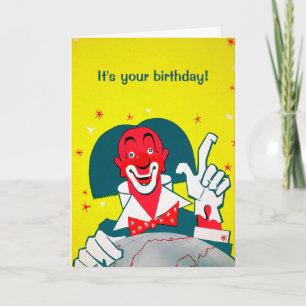 Festiva Tarjeta de saludo de Payaso Rojo personalizable