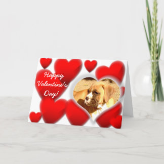 Festiva tarjeta de saludo de perro el día de San Valentín 
