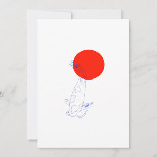 Festiva Tarjeta de saludo de personalizado Koi-fish Minima