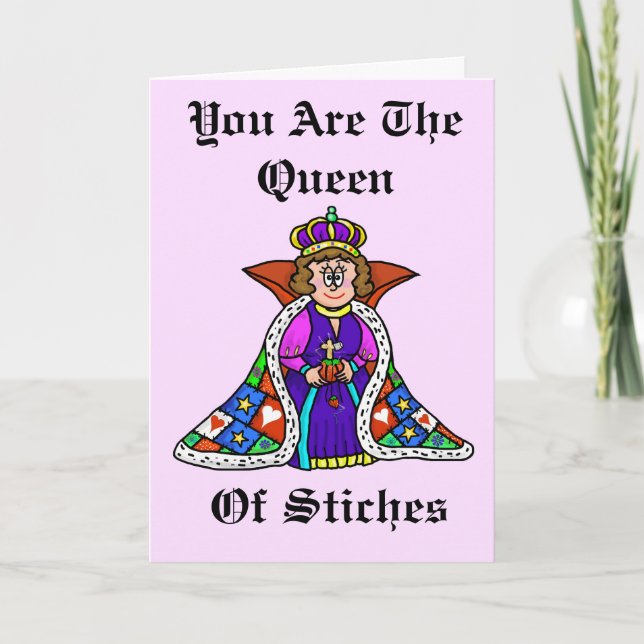 Festiva Tarjeta de saludo de Personalizar Reina de coser (Anverso)