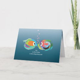 Festiva Tarjeta de saludo de pescado para besar