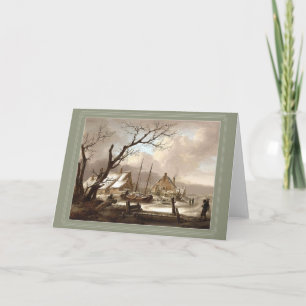Festiva tarjeta de saludo de pintura de invierno