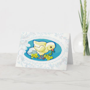 Festiva Tarjeta de saludo de pollo de Pascua