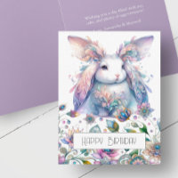 Tarjeta De Saludo De Primavera Cuta Para Cumpleaño