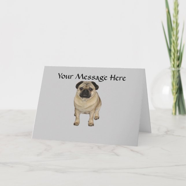 Festiva Tarjeta de saludo de Pug (Anverso)