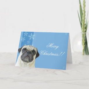 Festiva Tarjeta de saludo de pug Navidades