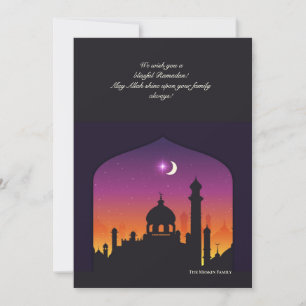 Festiva Tarjeta de saludo de Ramadán nocturno árabe