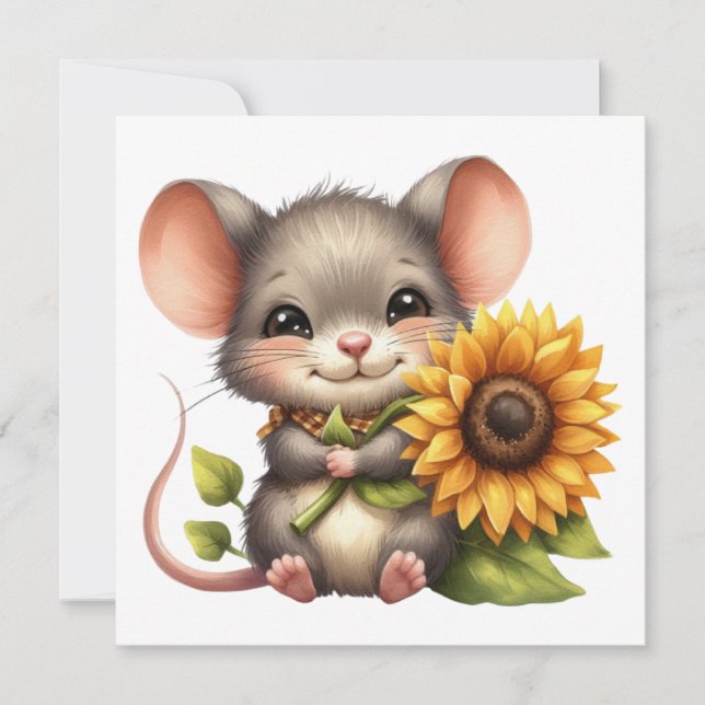 Festiva Tarjeta de saludo de ratón de otoño (Anverso)