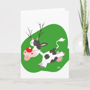 Festiva Tarjeta de saludo de renos para navidades