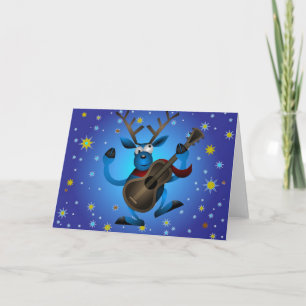 Festiva Tarjeta de saludo de rock para renos