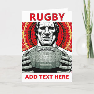 Festiva Tarjeta de saludo de Rugby personalizada