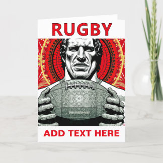 Festiva Tarjeta de saludo de Rugby personalizada