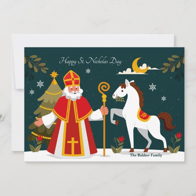 Festiva Tarjeta de Saludo de San Nicolás (Anverso)