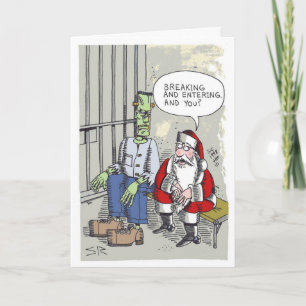 Festiva Tarjeta de saludo de Santa en la cárcel