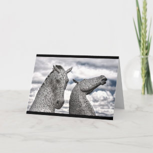 Festiva tarjeta de saludo de scotland kelpies