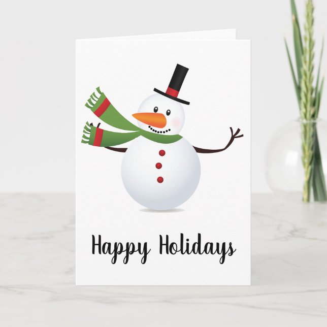 Festiva Tarjeta de saludo de Snowman con la garganta de la (Anverso)