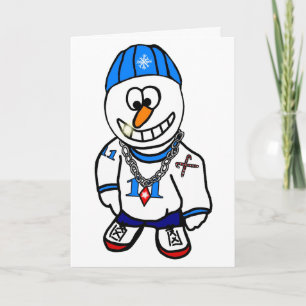 Festiva Tarjeta de saludo de Snowman, rapero de Hip-Hop na