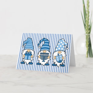 Festiva Tarjeta de saludo de Trío de Hanukkah Gnomes