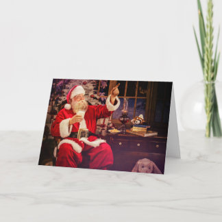 Festiva Tarjeta de saludo de vacaciones con Santa Claus
