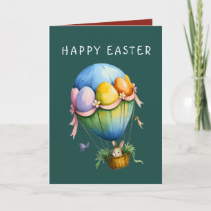 Festiva Tarjeta de saludo de vacaciones de Pascua con glob