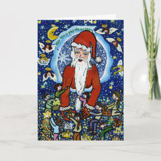 Festiva Tarjeta de saludo de vacaciones de Santa Claus por