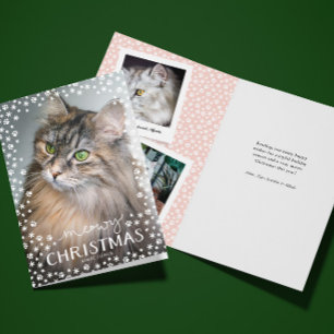 Festiva Tarjeta de saludo de vacaciones Meowy Navidades Ca
