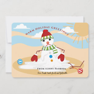 Festiva Tarjeta de saludo de vacaciones Snowman de fusión