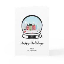 Tarjeta de saludo de vacaciones Winter Snow Globe 
