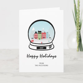 Festiva Tarjeta de saludo de vacaciones Winter Snow Globe