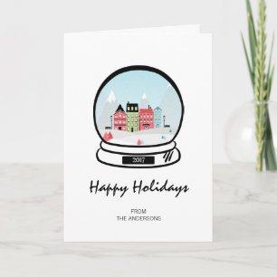 Festiva Tarjeta de saludo de vacaciones Winter Snow Globe 