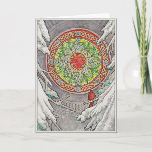 Festiva Tarjeta de saludo de ventana de diciembre