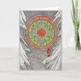 Festiva Tarjeta de saludo de ventana de diciembre
