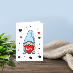 Festiva Tarjeta de saludo del amor del gnomo del día de Sa