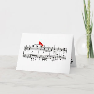 Festiva Tarjeta de saludo del cardenal de música merry