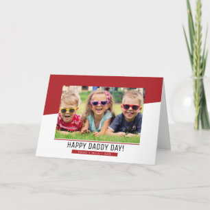 Festiva Tarjeta de saludo del Día del Padre con foto roja