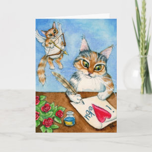 Festiva Tarjeta de saludo del El día de San Valentín Cat C