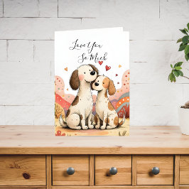 Festiva Tarjeta de saludo del perro del día de San Valentí
