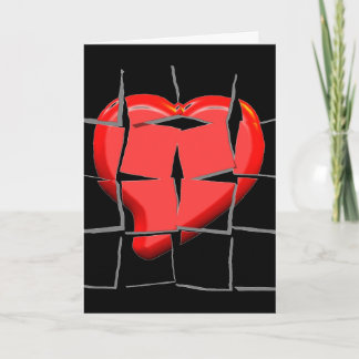 Festiva Tarjeta de saludo del rompecabezas del corazón rot