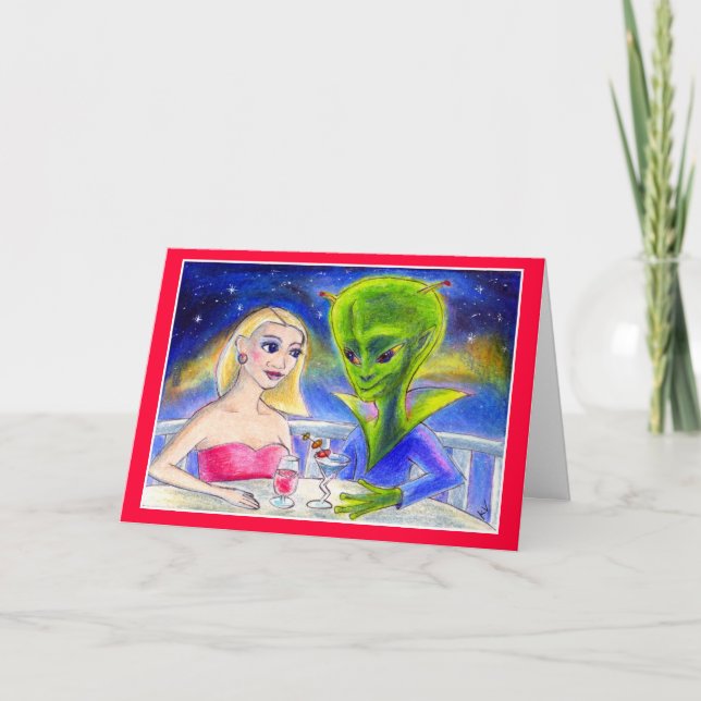 Festiva Tarjeta de saludo divertida de San Valentín o Aniv (Anverso)