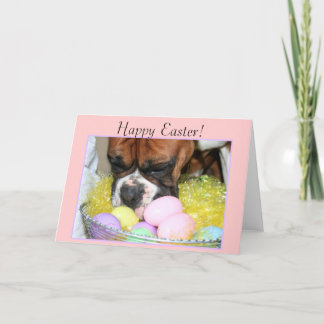 Festiva Tarjeta de saludo Easter Boxer Dog