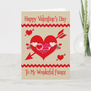 Festiva Tarjeta de saludo el día de San Valentín a prometi