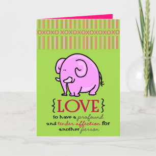 Festiva Tarjeta de saludo el día de San Valentín Elefante 